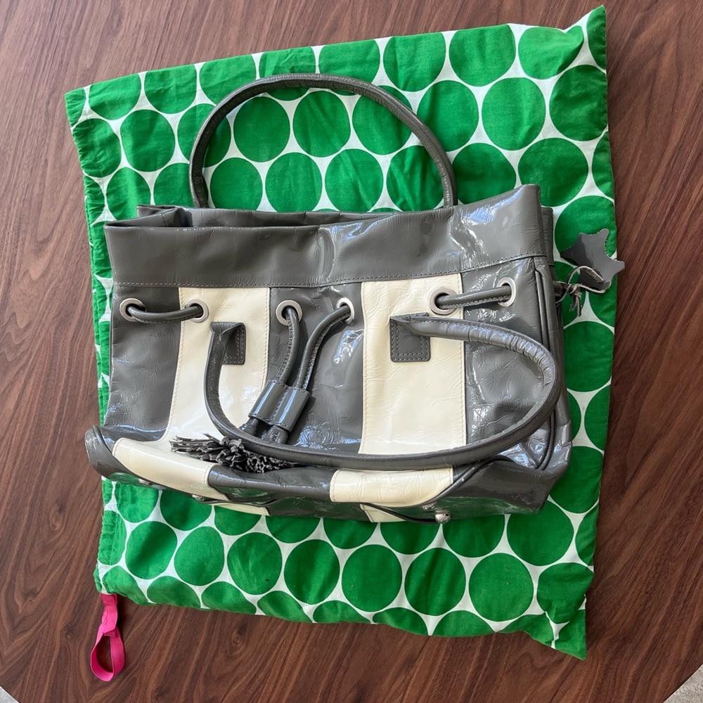 Boden genuine patent leather handbag